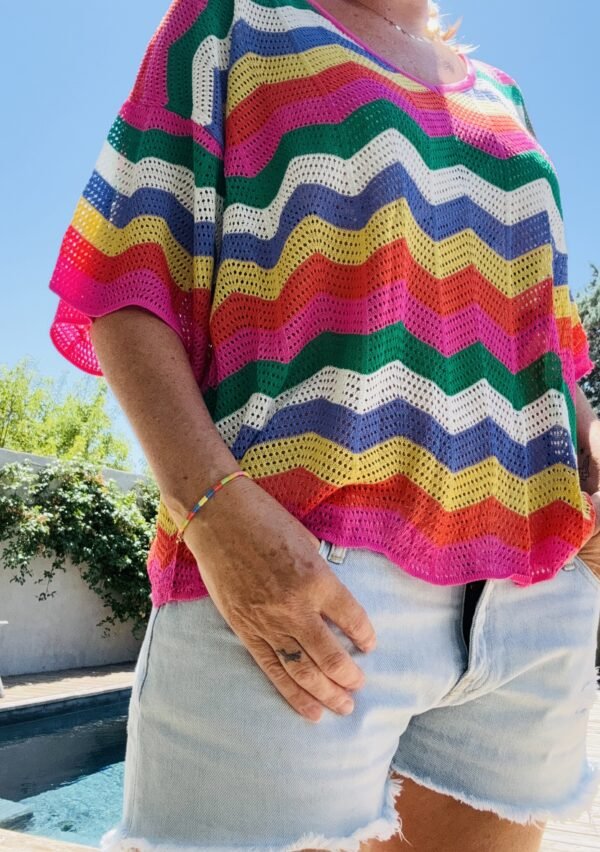 Tee shirt crochet good vibes