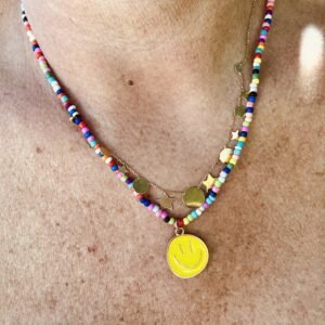 Collier fantaisie Smiley Jeanne et Charlotte