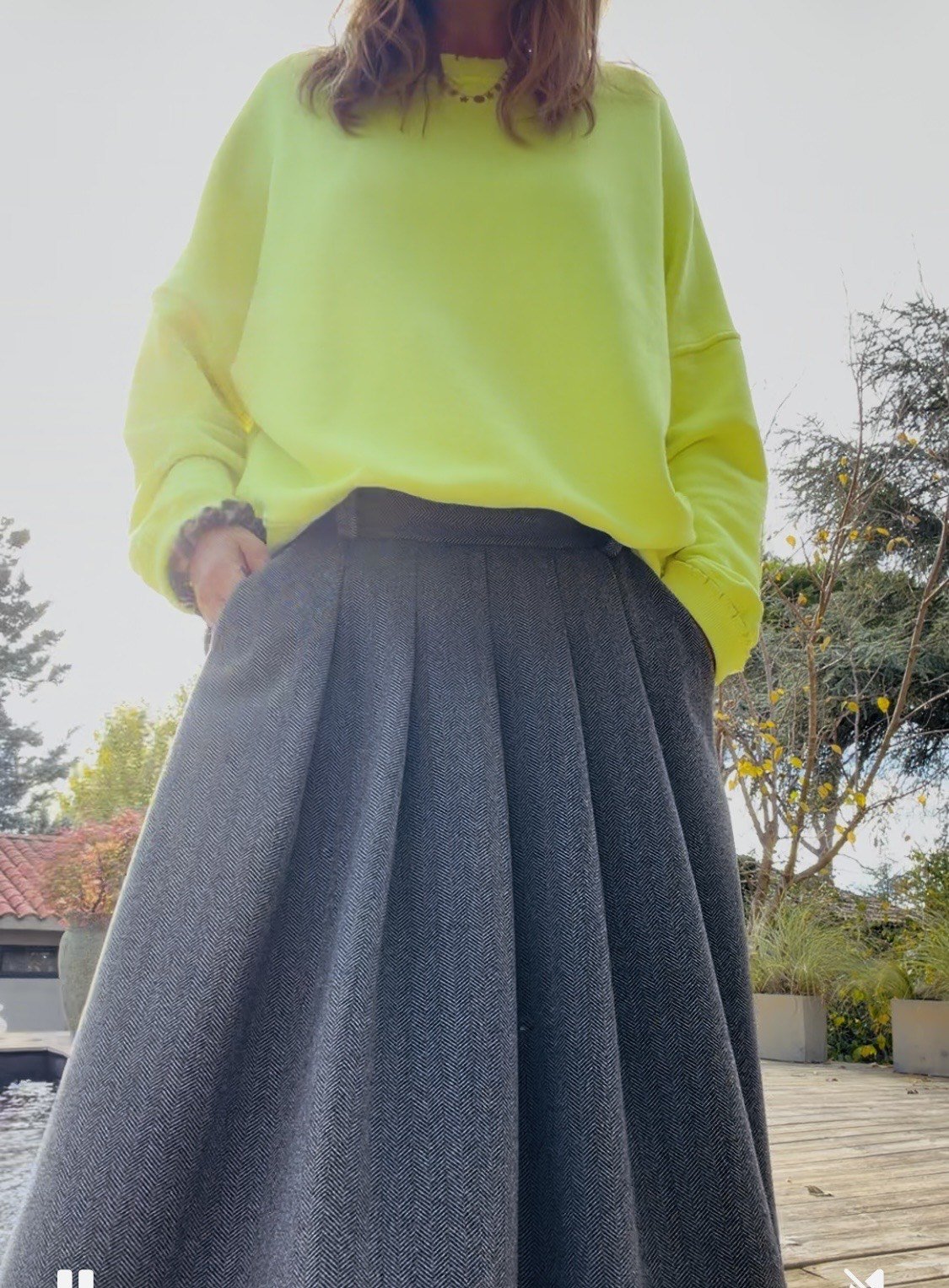 Jupe longue chevron Jeanne et Charlotte